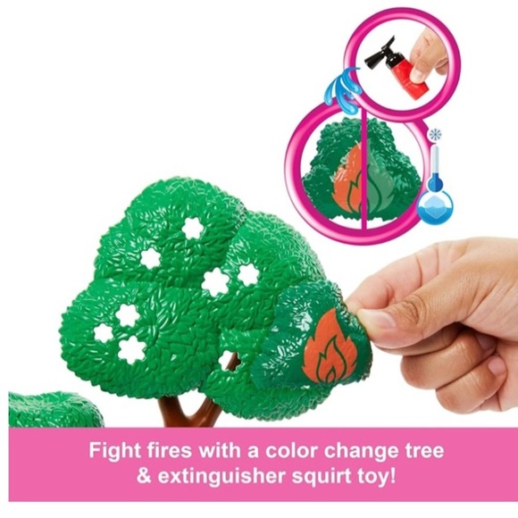 Barbie Careers Firefighter Doll & Playset with Fire Station & Tree, 2 Pets - Picture 4 of 6